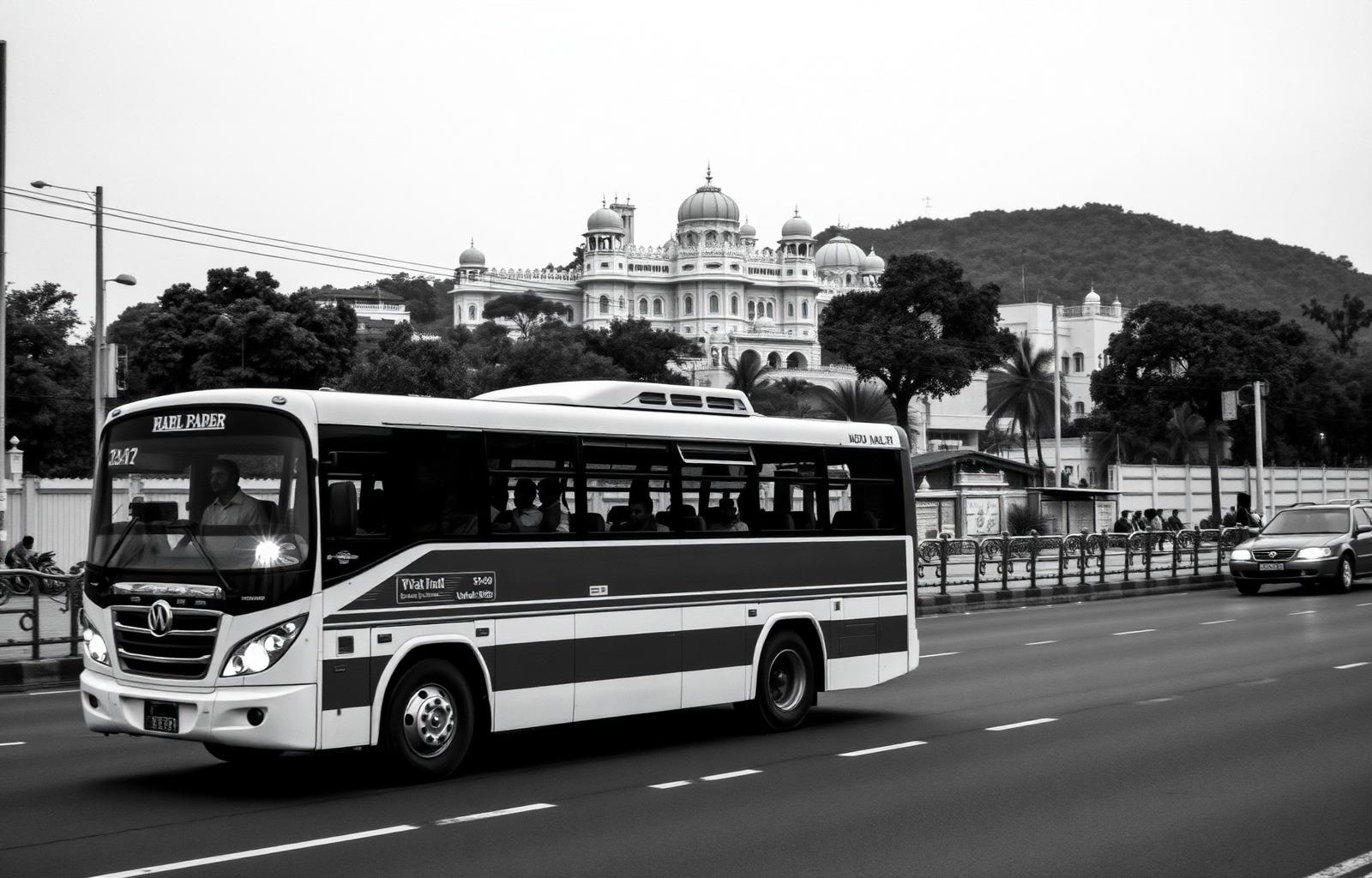 City bus on the streets of Udaipur